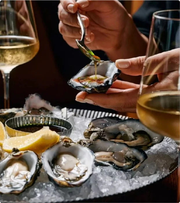 El delfín azul Ostras